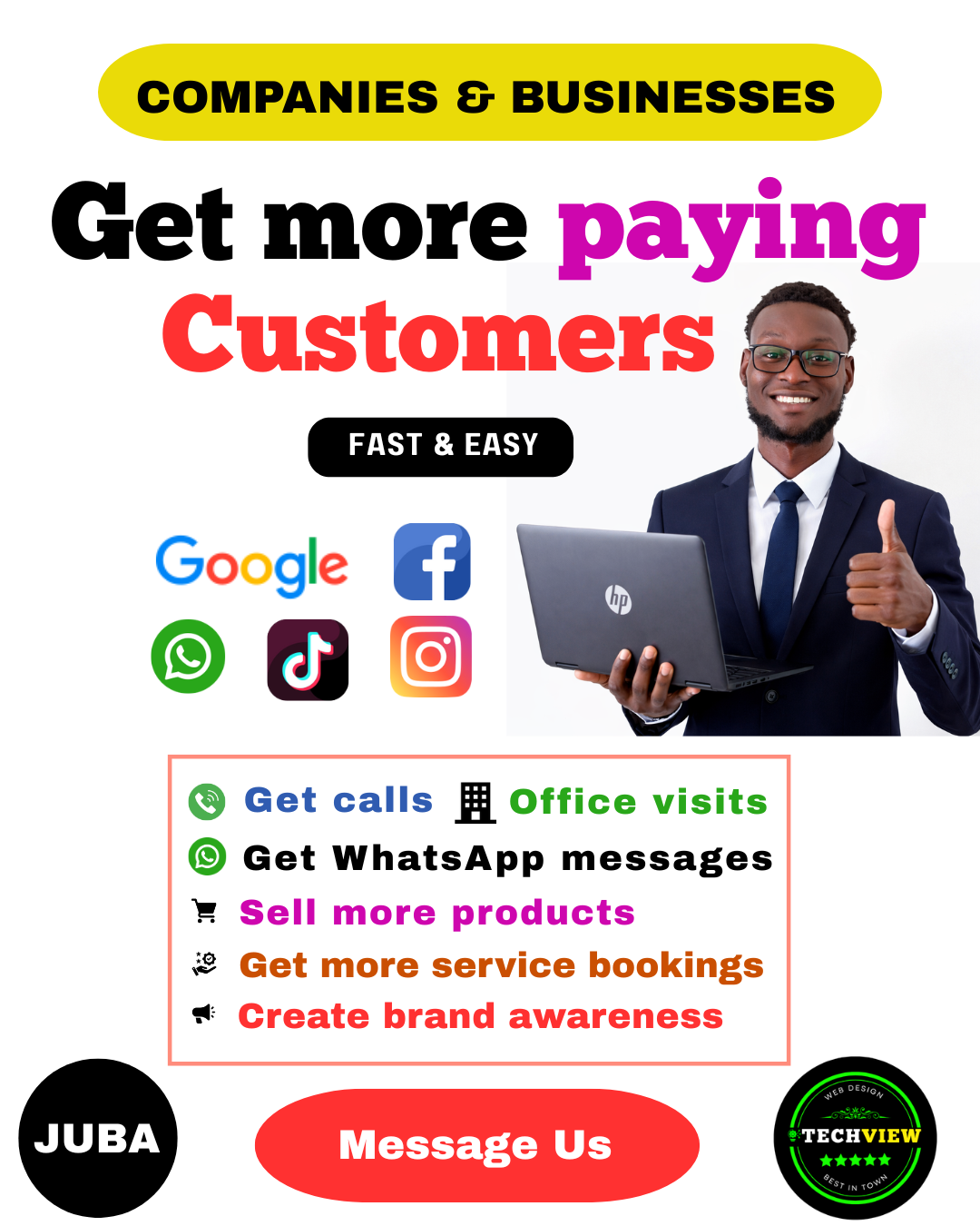 Digital advertising banner for TechView
