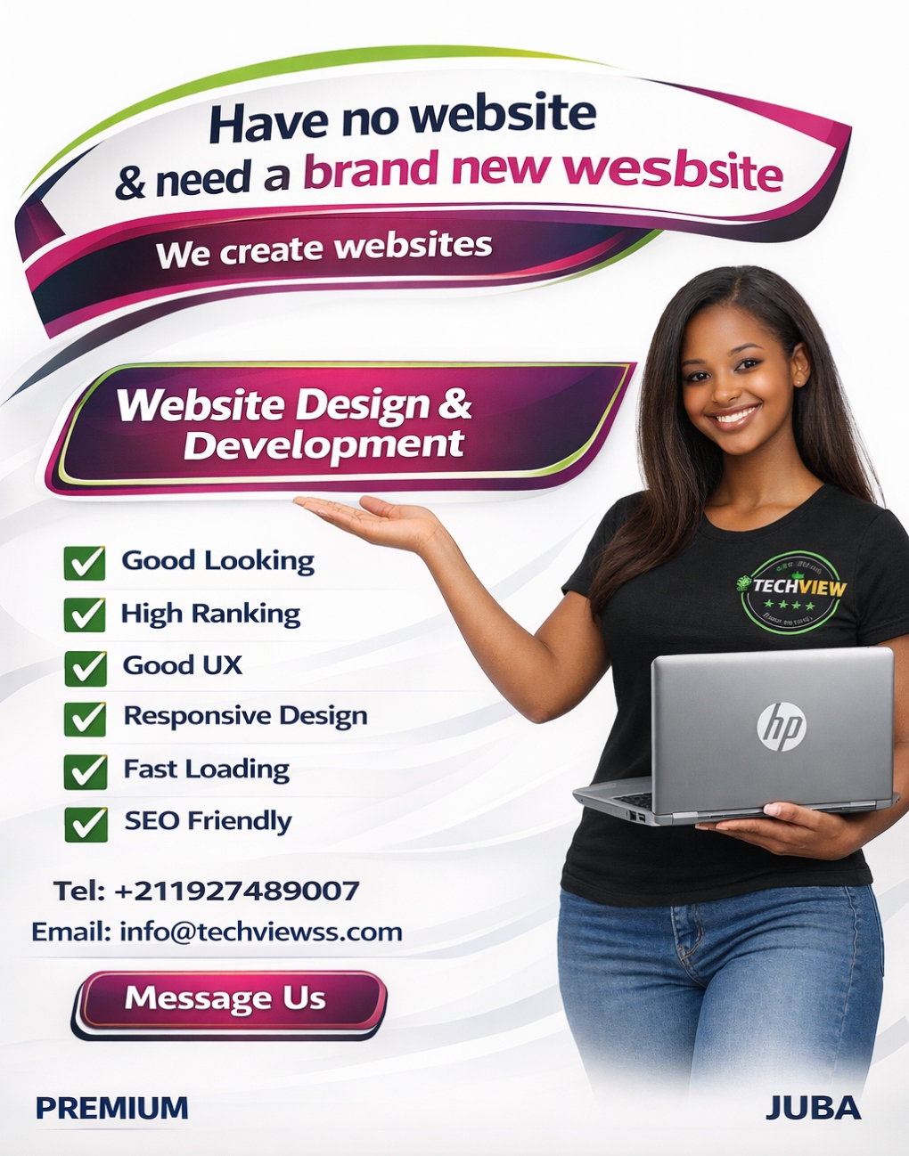 TechView website Design banner